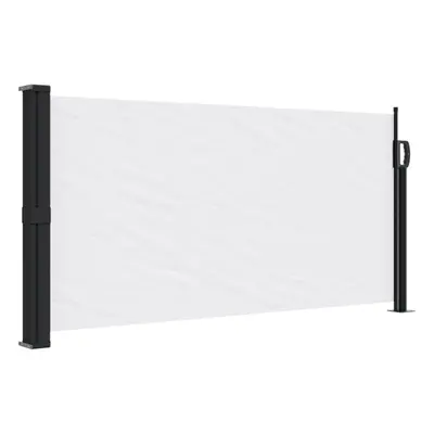 (white, x cm) vidaXL Retractable Side Awning Outdoor Privacy Screen Balcony Sunshade Shelter