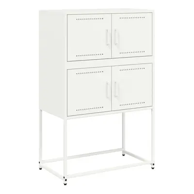 vidaXL Sideboard Storage Organiser Cupboard Side Cabinet Highboard White Steel