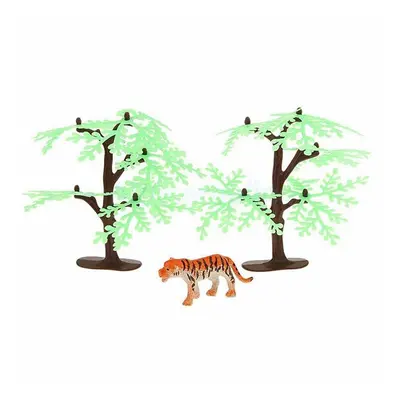 68PCS Plastic Farm Yard Wild Animals Fence Tree Model Kids Toys Figures Play