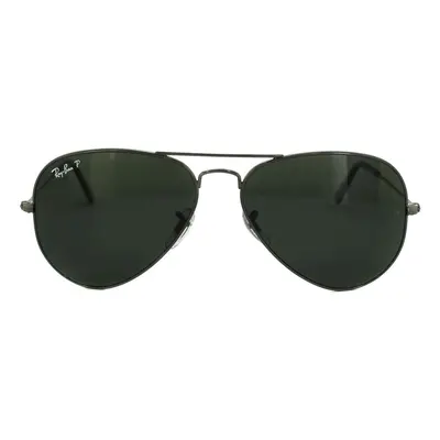 Ray-Ban Sunglasses Aviator Gunmetal Green Polarized 004/58 Medium 58mm