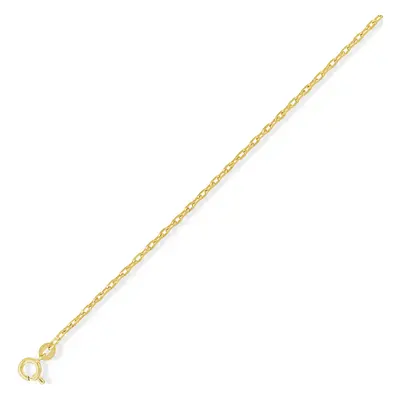 (7.25) Jewelco London 9ct Yellow Gold - Diamond-Cut Oval Belcher Pendant Chain Necklace - 1.9mm 