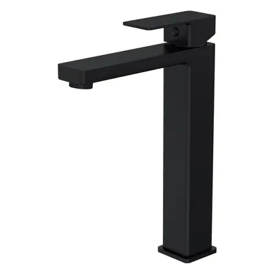 Square Tall Mono Basin Mixer Tap - Matt Black