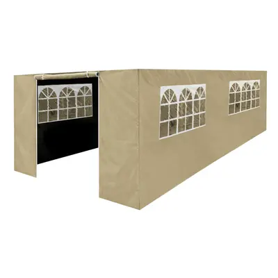 Premium Gazebo/Marquee Side Walls/Doors/Windows, Fits x 6m Models - Beige - DG154