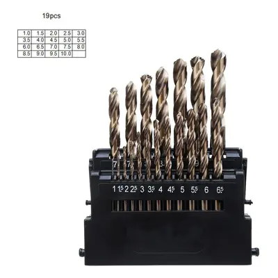 (19pcs Set) M42 HSS Drill Bit Set Edge Head 8% High Cobalt Drill Bit Twist Drill for Stainless S