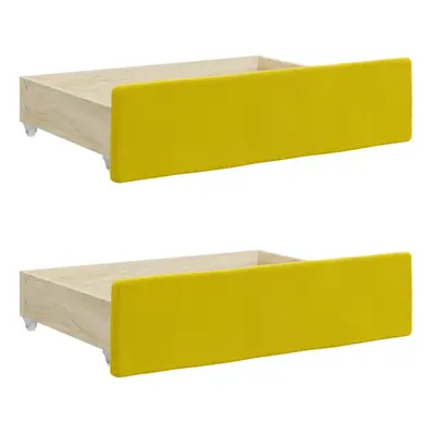 vidaXL Bed Drawers Storage Unit Bed Box pcs Yellow Engineered Wood and Velvet