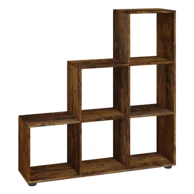 (Smoked oak, x x cm(L x W x H)) vidaXL Staircase Bookcase Book Shelf Storage Rack Bookshelf Engi