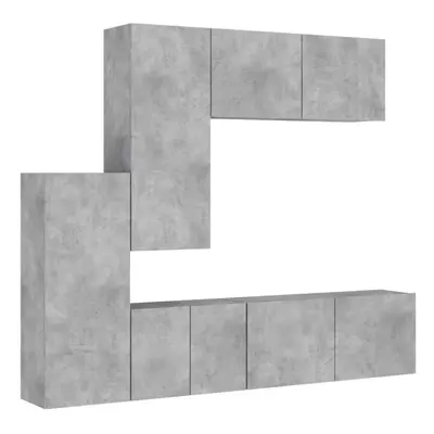 (concrete grey) vidaXL TV Wall Units Piece Floating TV Wall Unit TV Stand Engineered Wood