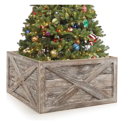 Christmas Tree Collar Box W/Hook &Loop Fastener Xmas Tree Stand Skirt