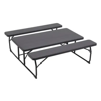 (Black) Foldable Picnic Table and Bench Set