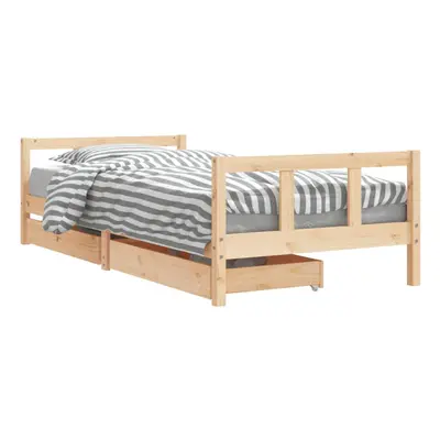 (brown, x cm) vidaXL Kids Bed Frame Wooden Bedstead Bed Base with Drawers Solid Wood Pine