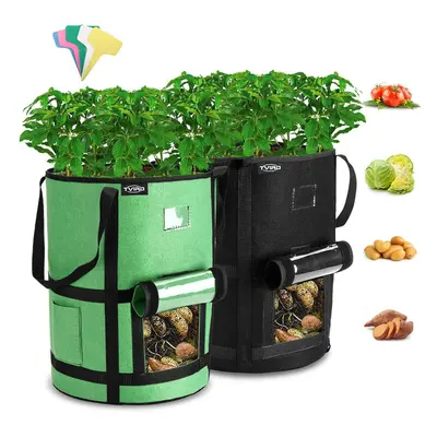 2PCS Gallon Potato Grow Bags Heavy Duty Non-Woven Faric Plant Pot Container