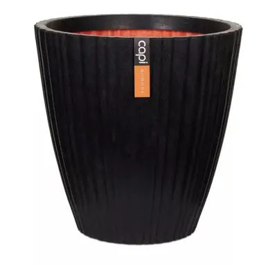 Capi Vase Urban Tube Tapered 40x40cm Black Plant Flower Pot Basket Raised Bed