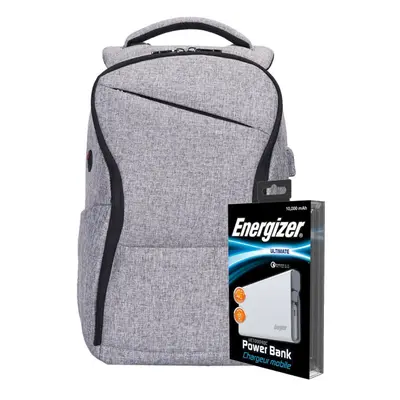 Energizer EPB005 Laptop Charging Bag with UE10004QC Power Bank - Grey EPB005-GY+UE10004QC