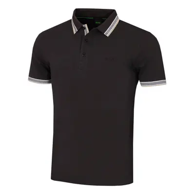 (M, Charcoal) Hugo Boss Mens Paddy Stripe Cotton Fabric Regular Fit Golf Polo Shirt