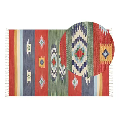 Cotton Kilim Area Rug x cm Multicolour KAMARIS