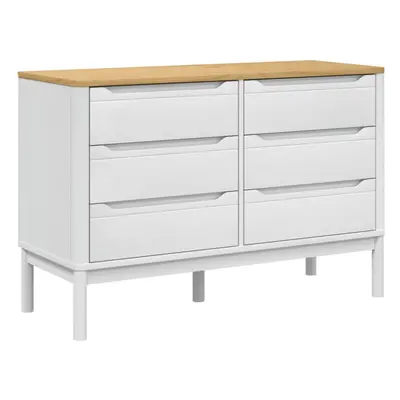 (white) vidaXL Chest of Drawers Storage Drawers Cabinet Sideboard Solid Wood Pine