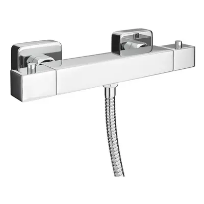 Square Thermostatic Bar Valve Bottom Outlet Chrome on Brass body