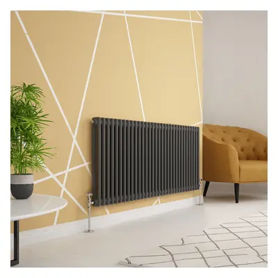 (600 x 1460mm Double, Anthracite) PlumbGalaxy Traditional-Style Cast Iron Radiator