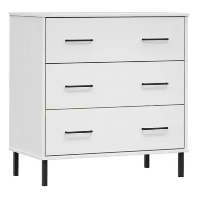 (white) vidaXL Solid Wood Sideboard with Drawers OSLO Wooden Furniture Multi Colours