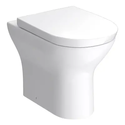 NRG Round Back To Wall Toilet Pan Bathroom WC Soft Close Seat - White