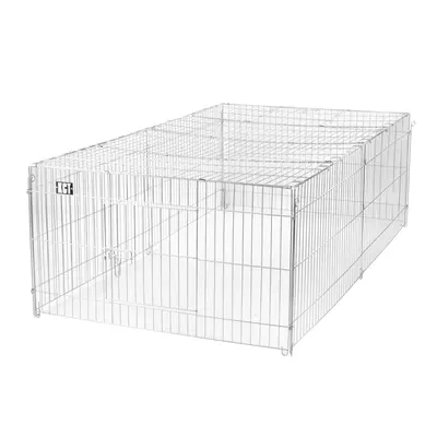 KCT Large Enclosed Roof Metal Pet Playpen Run for Dogs, Cats, Rabbits, Chickens and More