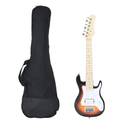 vidaXL Electric Guitar for Kids & Bag Junior Acoustic Guitar Brown and White