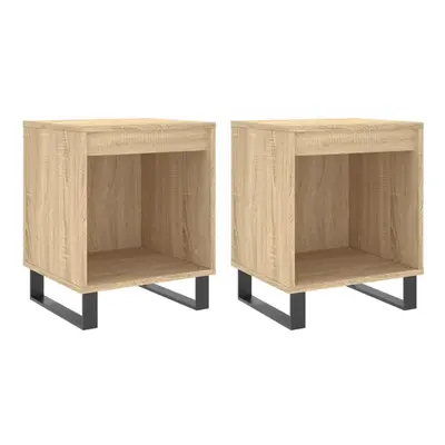 (sonoma oak, pcs) vidaXL Bedside Cabinets Nightstand Side Table Bed Cabinet Engineered Wood