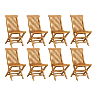 vidaXL 8x Solid Teak Wood Folding Garden Chair Outdoor Dining Chair Seating