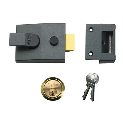 Yale Locks 88 Standard Nightlatch 60mm Backset DMG Finish Satin Chrome Cylinder Box