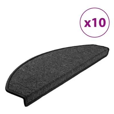 vidaXL 10x Stair Mats 65x28 cm Anthracite Step Rug Carpet Protector Decoration