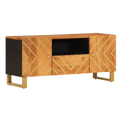 vidaXL TV Cabinet TV Unit Cabinet TV Stand Brown and Black Solid Wood Mango