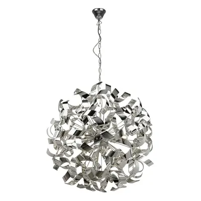 Searchlight Curls Light Pendant Metal Chrome