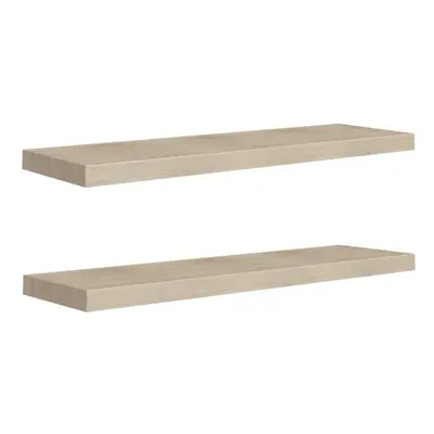 vidaXL 2x Floating Wall Shelves Oak 90x23.5x3.8 cm MDF Display Hanging Rack