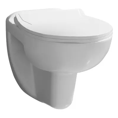 Adley Wall Hung Ceramic Toilet Pan & Soft Close Seat - 535mm - Balterley