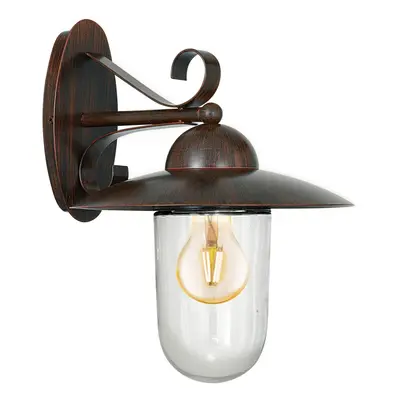 IP44 Outdoor Wall Light Antique Brown Steel Fisherman Lamp x 60W E27 Bulb