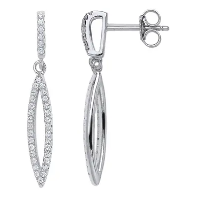 Jewelco London Ladies Sterling Silver Cubic Zirconia Tears of Joy Stud Earrings - GVE520