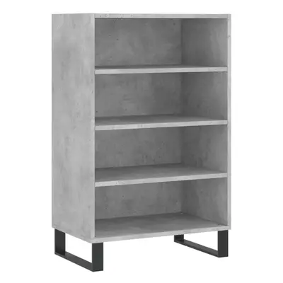 (concrete grey) vidaXL Highboard Sideboard Storage Cabinet High Gloss White Engineered Wood