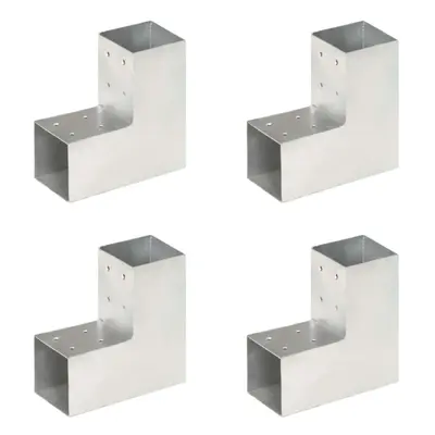 vidaXL 4x Post Connectors Shape Galvanised Metal 81x81mm Wood Beams Support