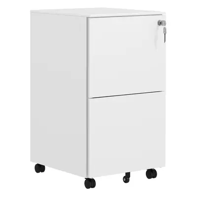 Vinsetto Steel File Cabinet with Lock Hanging Bar for Letter A4 Legal Size White