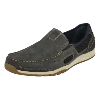 (UK 8, Blue) Mens Clarks Casual Slip On Shoes Ramada Spanish - G Fit