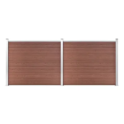 Fence Panel Set WPC 353x146 cm Brown