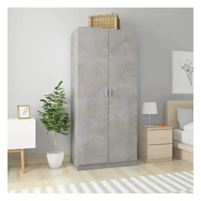 vidaXL Wardrobe Concrete Grey Chipboard Clothing Cabinet Shelf Orangiser Rack