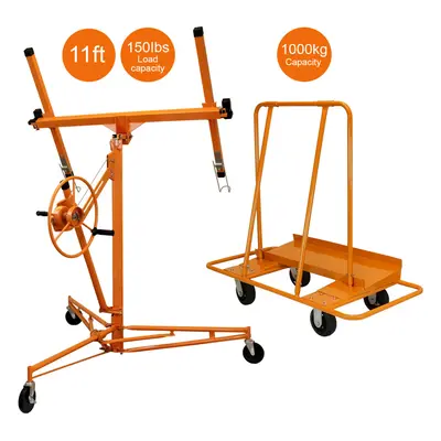 (11ft Hoist & Trolley) Plasterboard Lifter Drywall Hoist Trolley 11ft 16ft Panel Board Industria