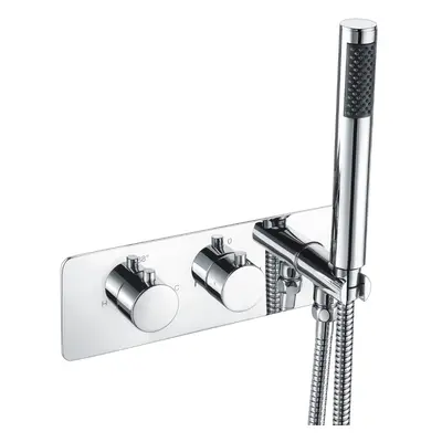 2 Dial Way Round Thermostatic Concealed Valve Diverter & Shower Handset