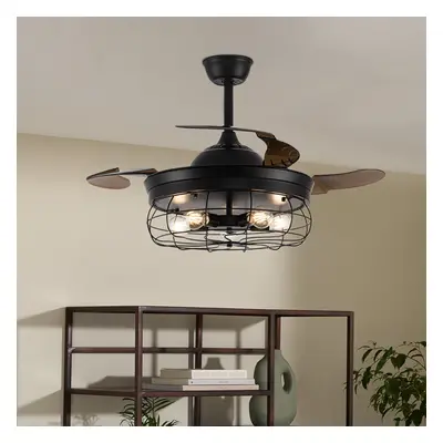 Caged Ceiling Fan Light with Remote Control