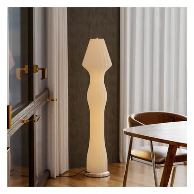 Modern White LED Novelty Floor Lamp Chrome Base