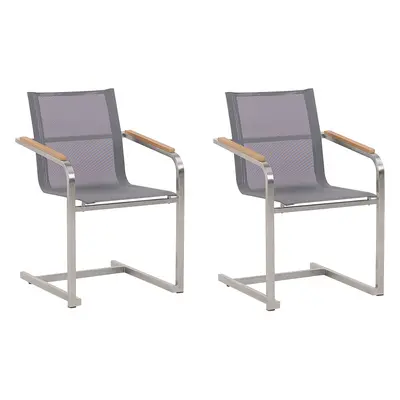 Set of Garden Chairs COSOLETO Stainless Steel Grey