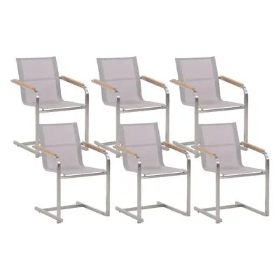 Set of Garden Chairs COSOLETO Stainless Steel Beige