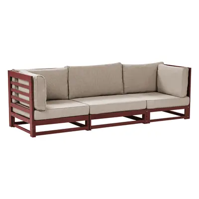 Garden Sofa Seater TRANI Acacia Wood Dark Red