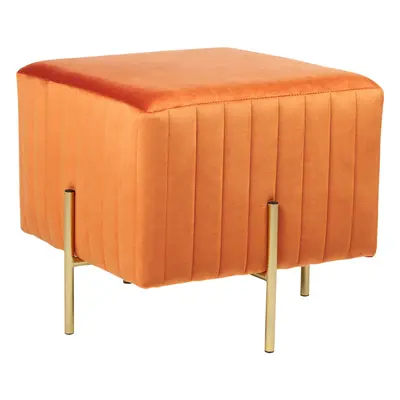 Footstool DAYTON Orange Velvet